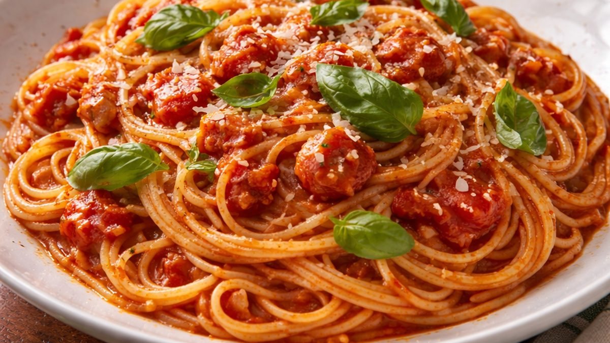Spaghetti with Nonna’s Sunday sauce