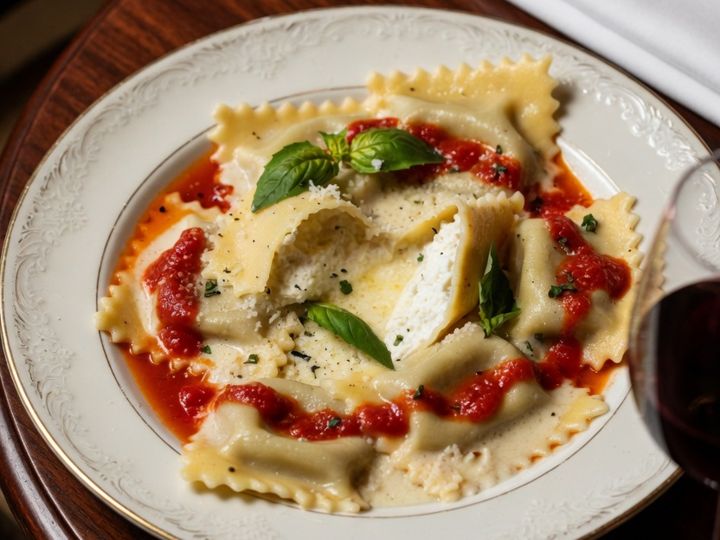 Four-cheese ravioli