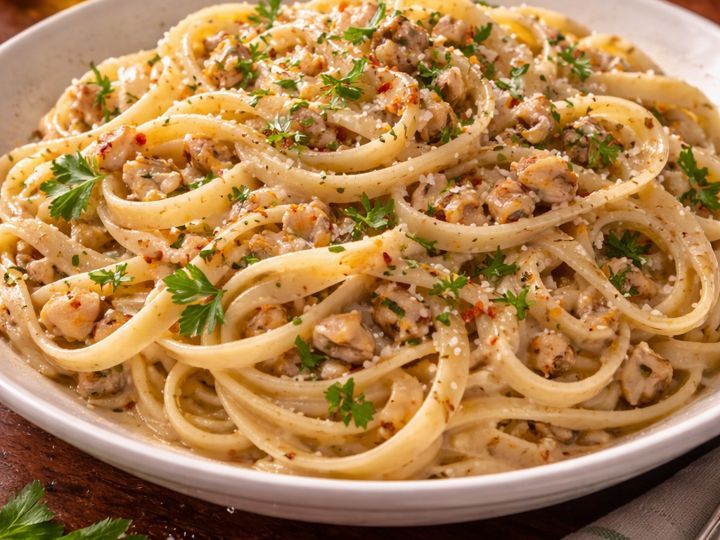 Linguine with clam sauce